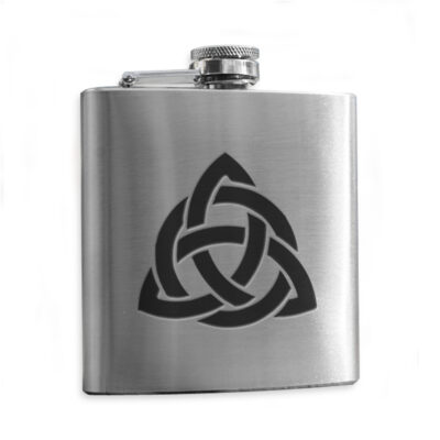 Hip Flask with Celtic Interlace Engraving