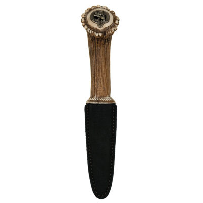 Stag Knife Sgian Dubh with Clan Crest Top