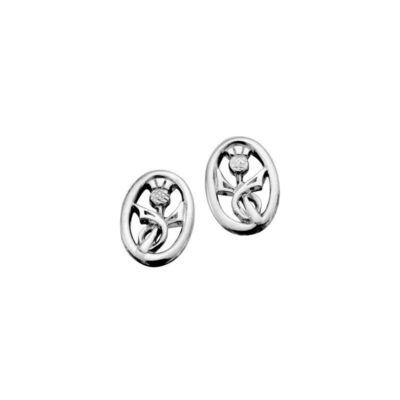 Silver Kildonan Thistle Earrings