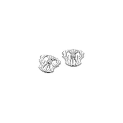 Silver Rosa Scottish Thistle Earrings