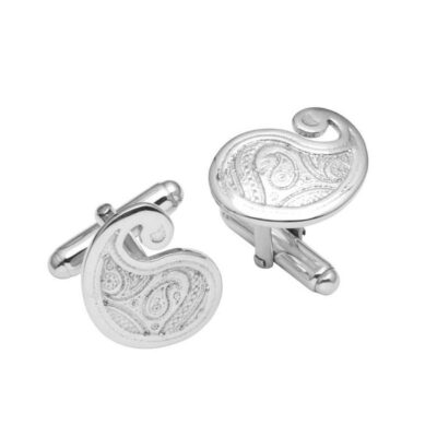 Silver Paisley Cufflinks